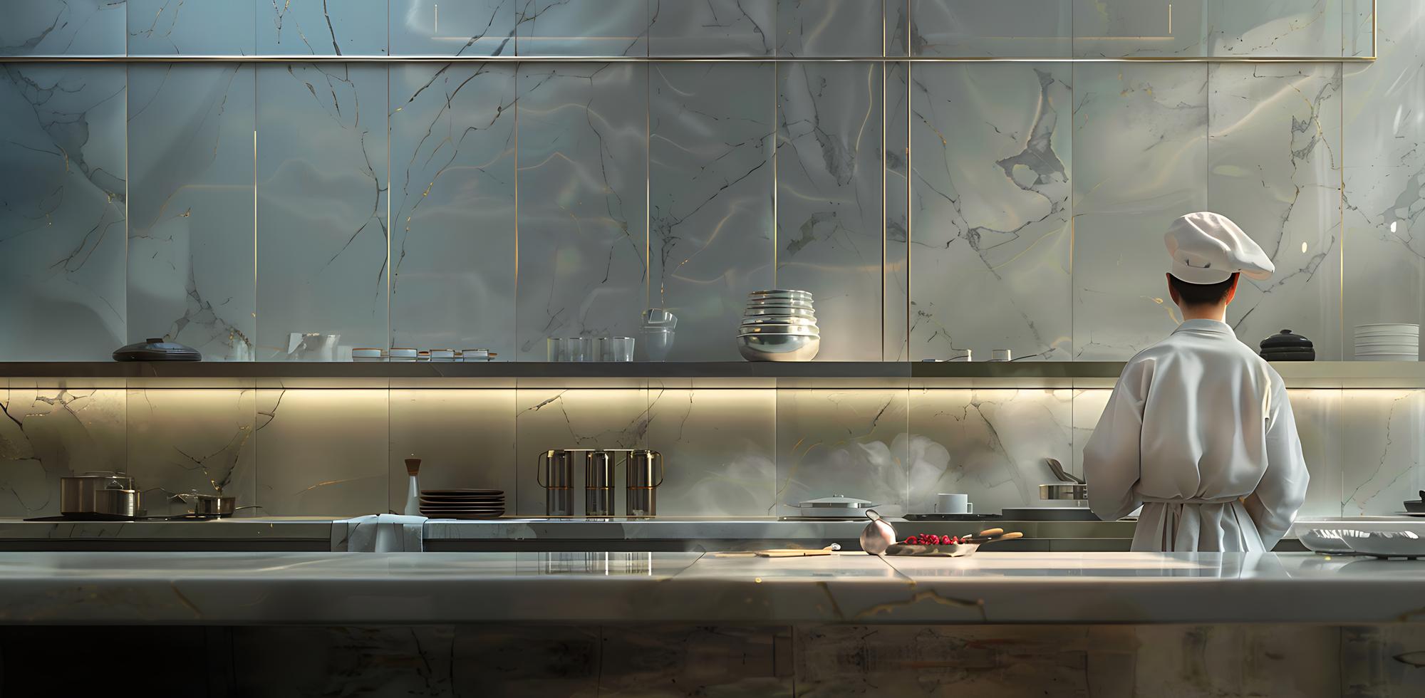 Interior of small culinary studio with stainless workbench